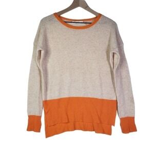 27‎ Miles Cashmere Sweater Tunic M/L Oatmeal Orange Thumbholes
